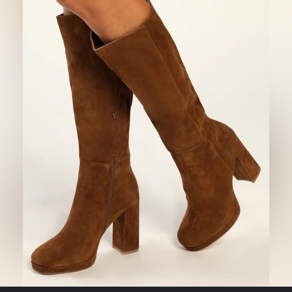 Steve Madden chestnut Heeled Boots-NEVER WORN
